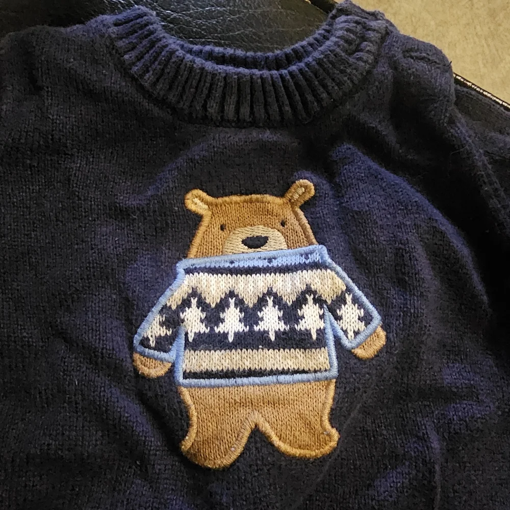 Gymboree 0-3 Mos Knit Matching Set Outfit Cubs &‎ Hugs Sweater Hat Pants Holiday